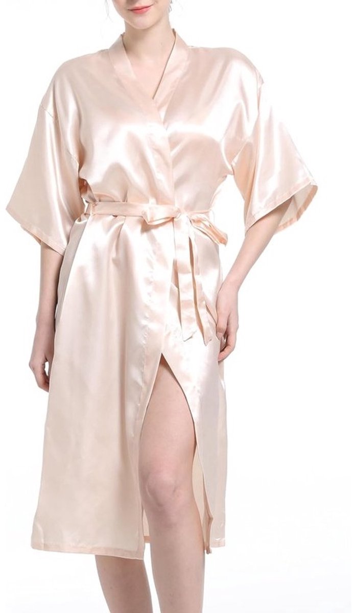 Lange Zomer Kimono Badjas Dames Satijn Bruidsjas Zijde Pyjama