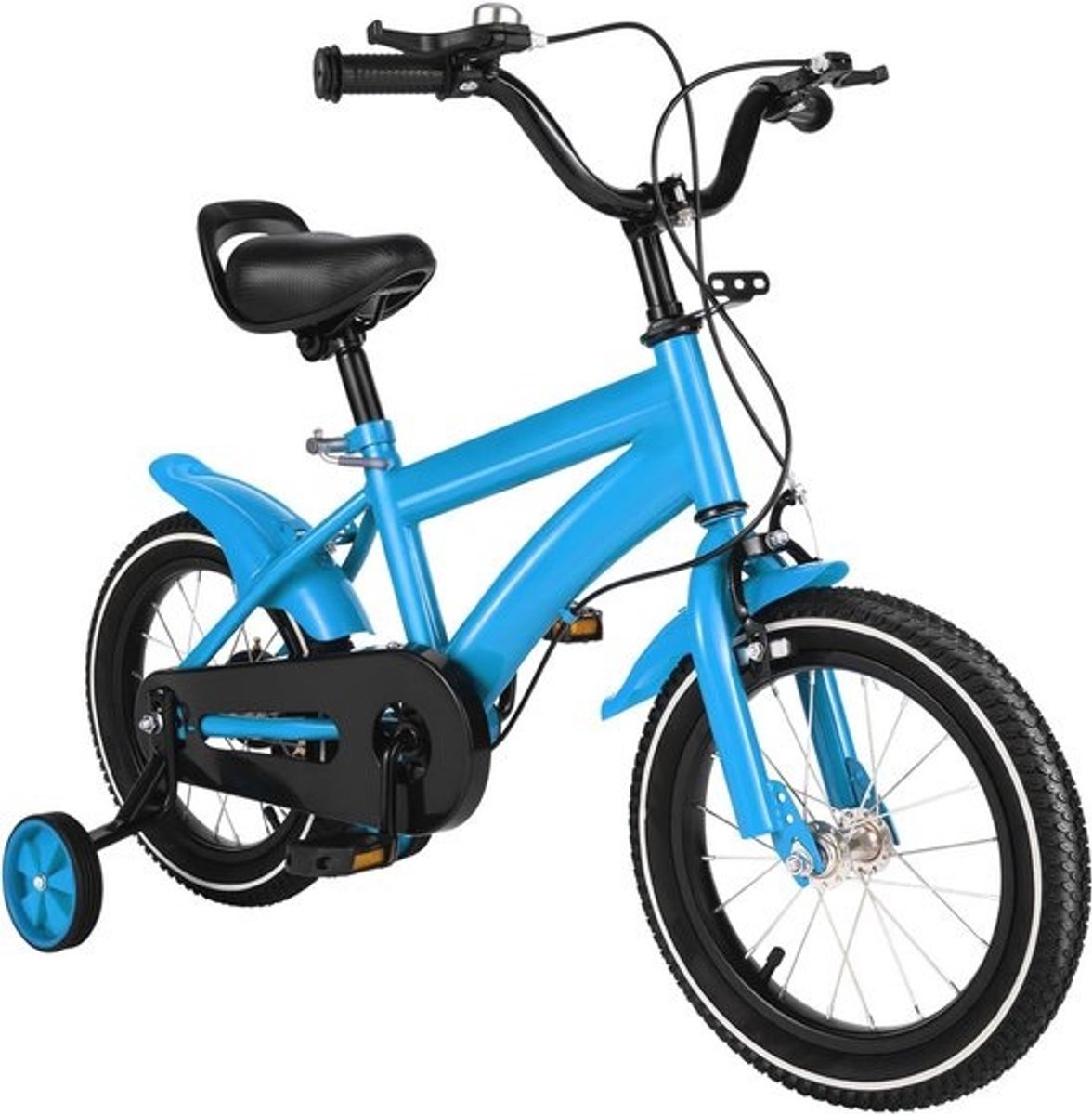 Verstelbare Kinderfiets 14 Inch met Steunwielen voor Peuters