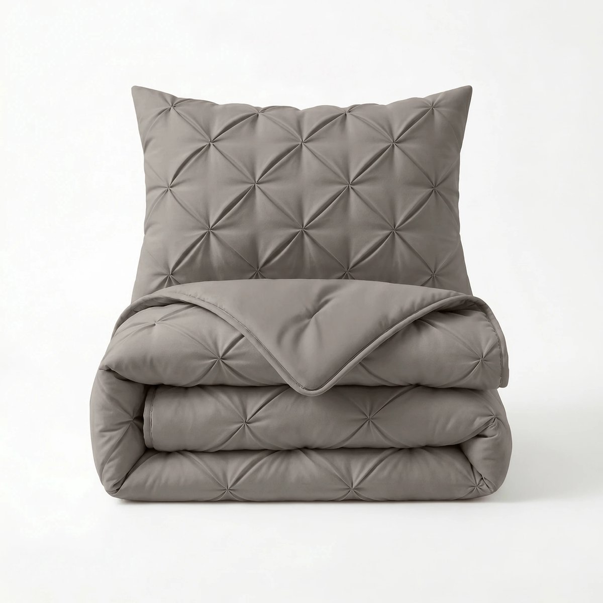 Dormidor Lazy Dekbed Pintuck Taupe/Grijs met Kussenslopen