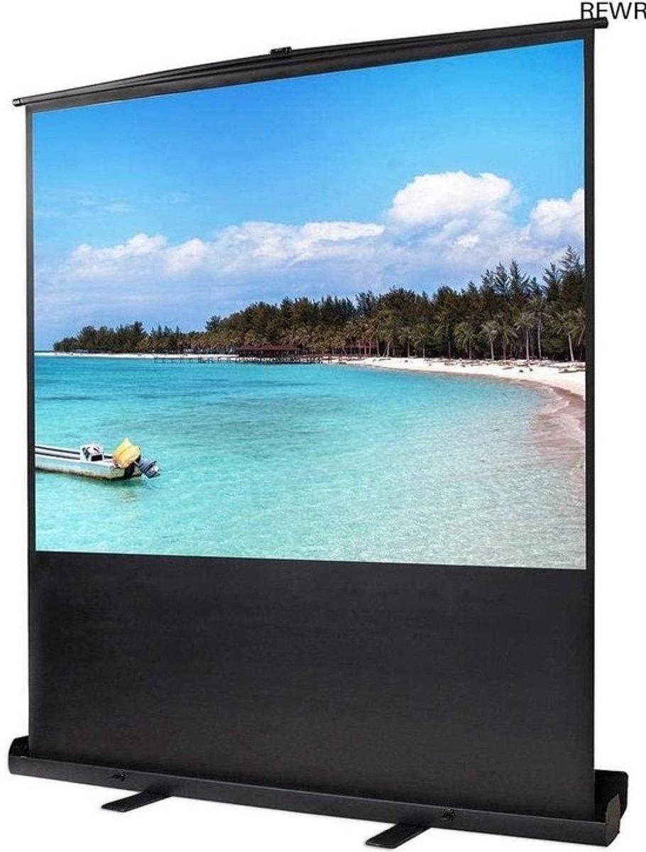 RFWR® Vloerprojectiescherm 4:3 163 x 123 cm - Draagbaar en Opklapbaar voor Thuis en School