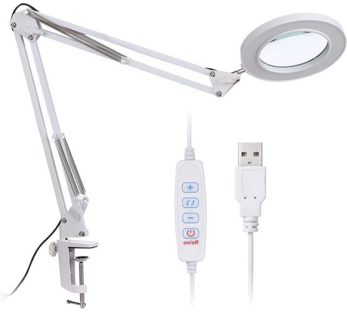 Vergrootglas met LED Verlichting - 8x Vergroting, Instelbaar Licht en Klem voor Bureau