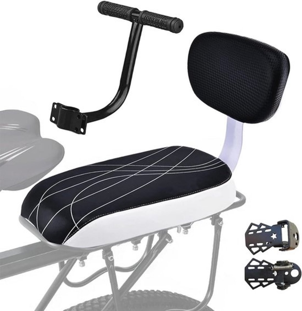 Comfortabel Fietsachterzitkussen met Rugleuning voor Volwassenen - Vervaardigd uit PU-leer