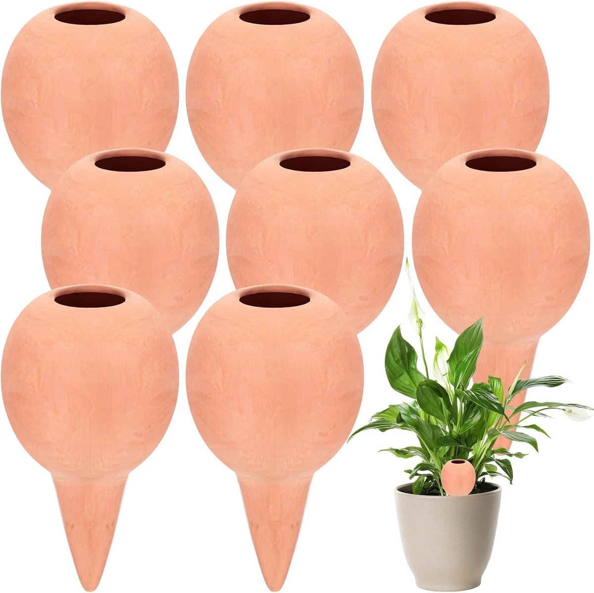 Terracotta Irrigatieballen voor Binnenplanten - Automatische Waterdispenser voor Potplanten en Balkonbakken met Langzame Waterafgifte