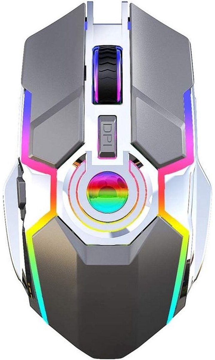 Draadloze Oplaadbare RGB Gaming Muis met 2400 DPI voor Laptop en PC