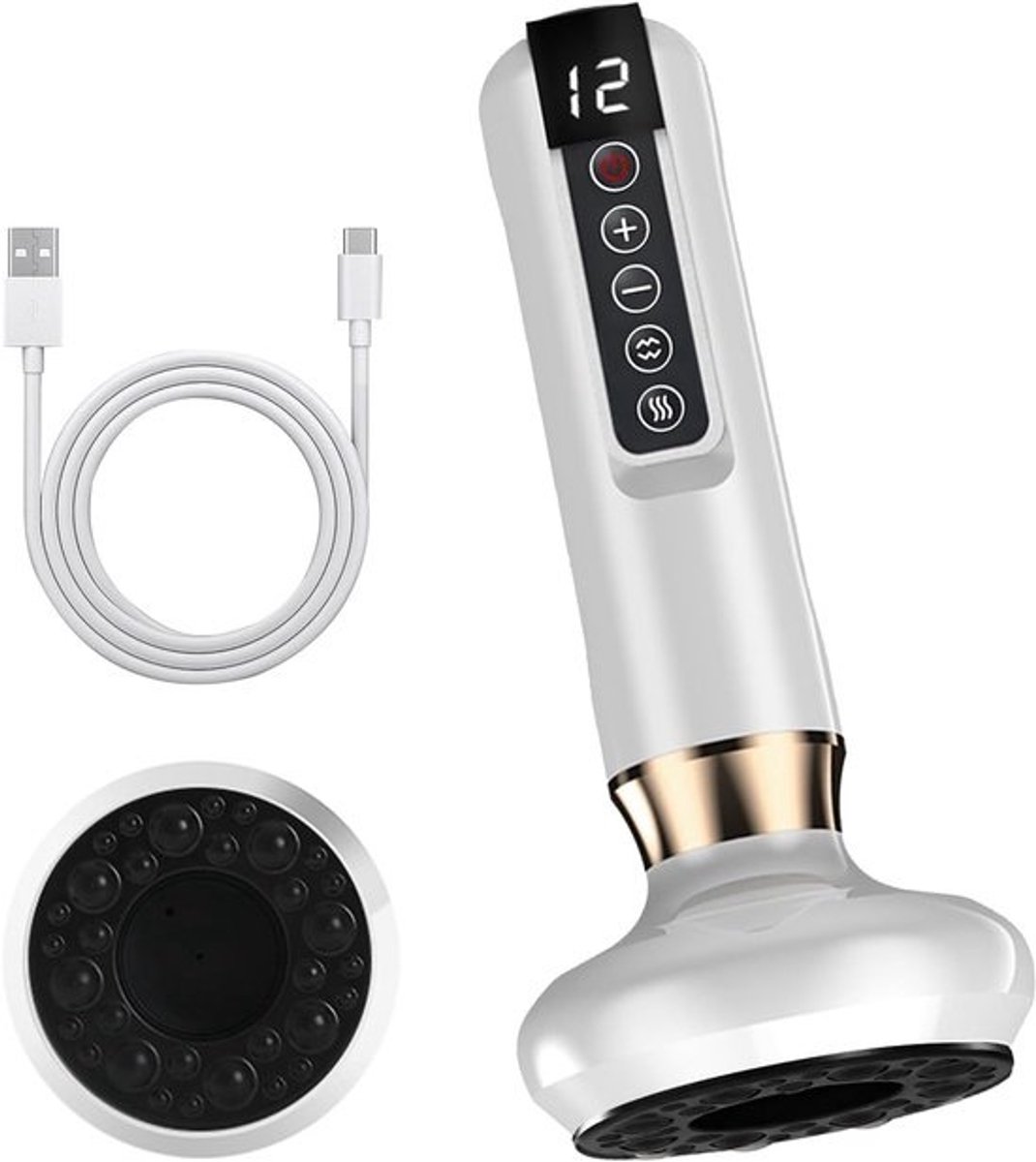 Elektrisch Massagepistool voor Deep Tissue Spiermassages - LCD-scherm, 12 Snelheden, Draagbaar, Oplaadbaar via USB
