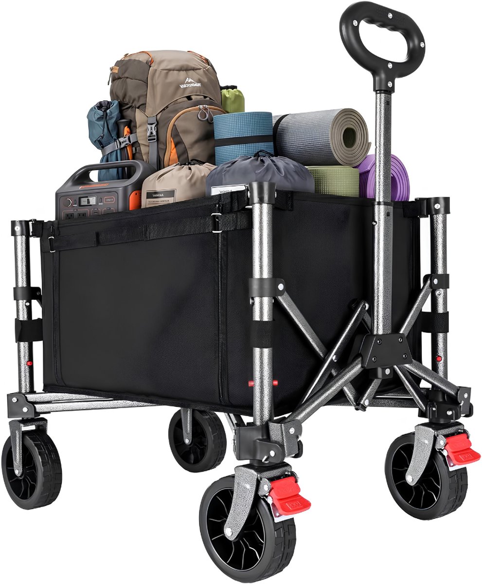 KIRA® Bolderkar - Compact & Wendbaar - Opvouwbare Bolderkar - Zwart - 31cm x 57cm x 93cm
