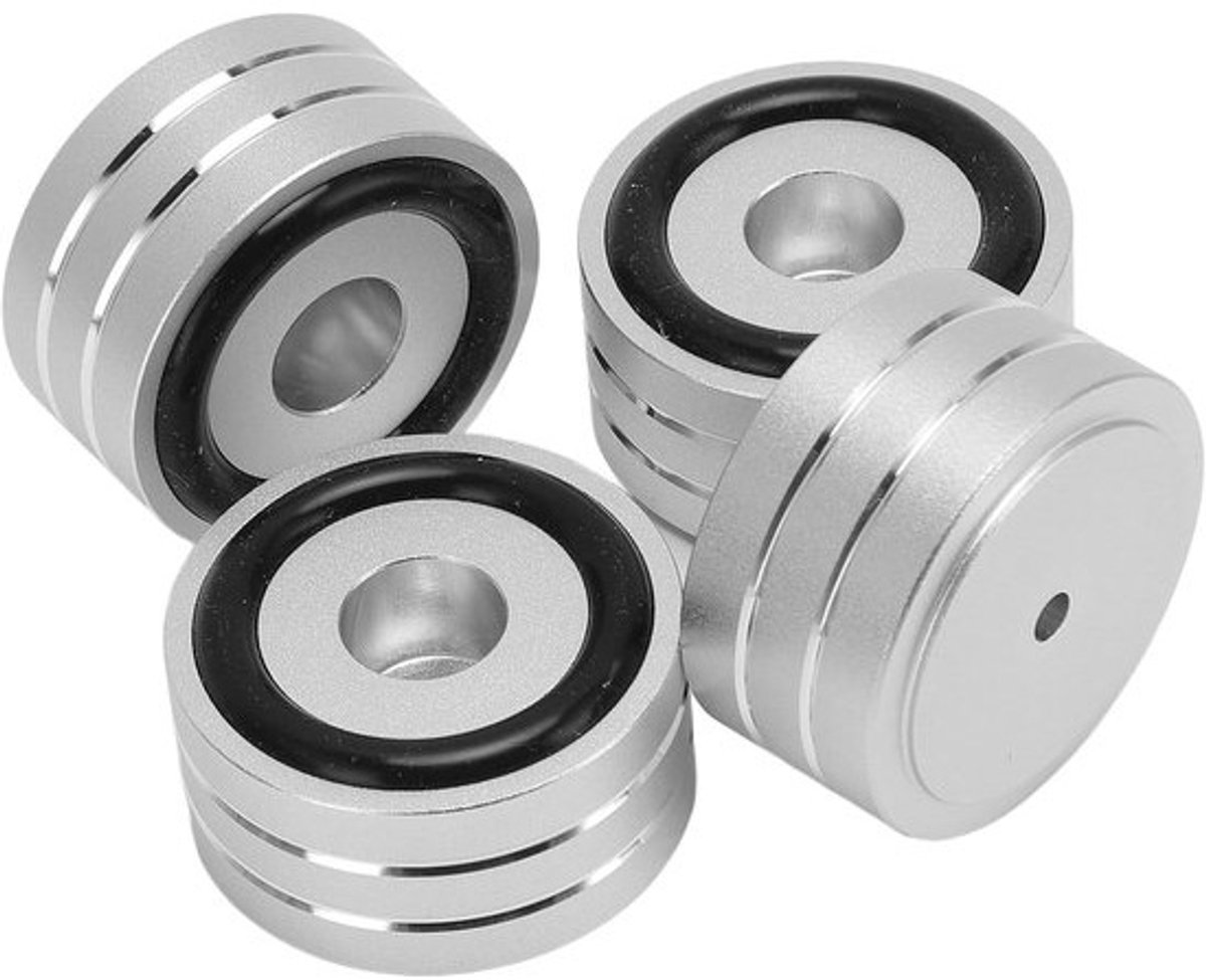 Luidspreker Spikes - Isolatie Voeten - Trillingen Dempen - Hoge Hardheid Aluminium - 4 Stuks - Zilver