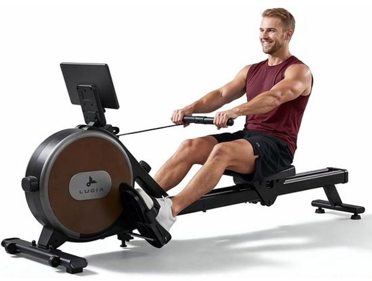 Roeitrainer - Full Body Trainer - Thuis Fitness - 16 Weerstandsniveaus - Geschikt voor lange gebruikers - Zwart