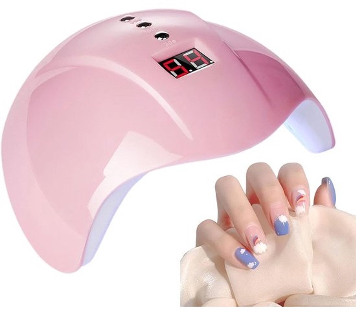 UV Gel Lamp - Nageldroger - Thuis Gel Lakt - 4 Timer Functies - 17x16x7 cm - Roze