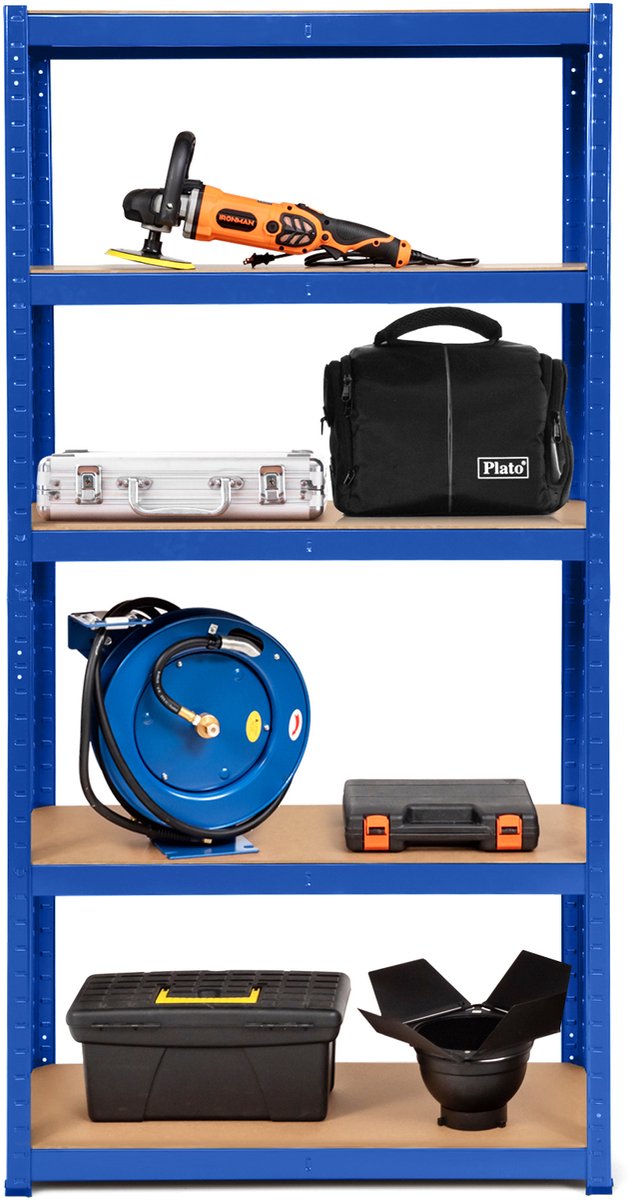 COSTWAY Rek voor zware lasten, 5 niveaus opbergrek met metalen frame, metalen rek, tot 650 kg belastbaar, steekrek, kelderrek, werkplaatsrek, 75 x 30 x 150 cm