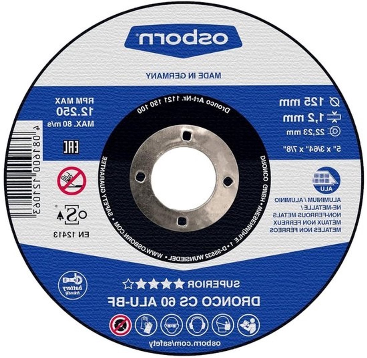 Metalen zaagblad - Aluminium zaagblad Non-ferro zaagblad - Metaal zagen - Extra dun - Ø 125 mm - Grijs