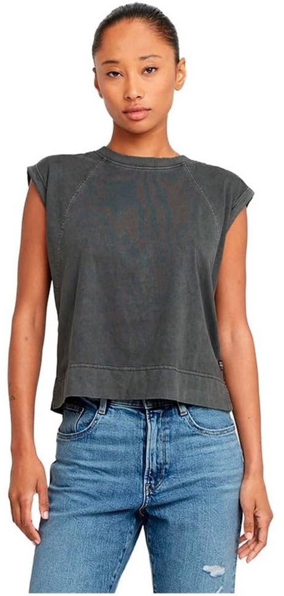 Dames T-Shirt met Achterrits en Overdyed Afwerking