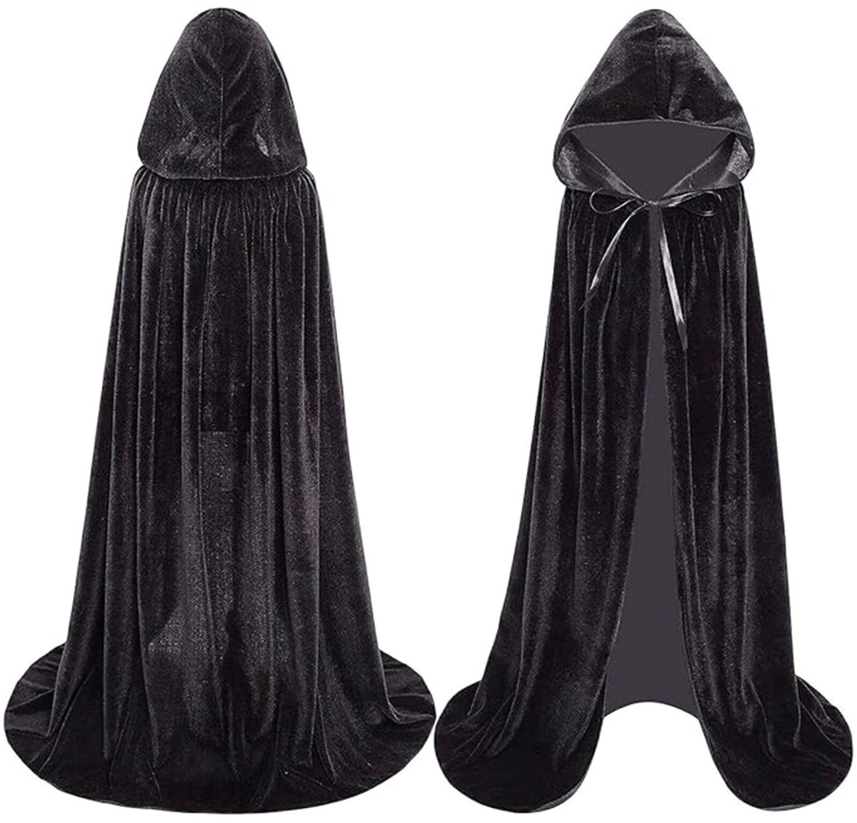 AirSuit® Large Black Velvet Vampire Costume Cape - For Adult - Elegant & Comfortable - Size 150x150x0,3 cm - ShopVlot