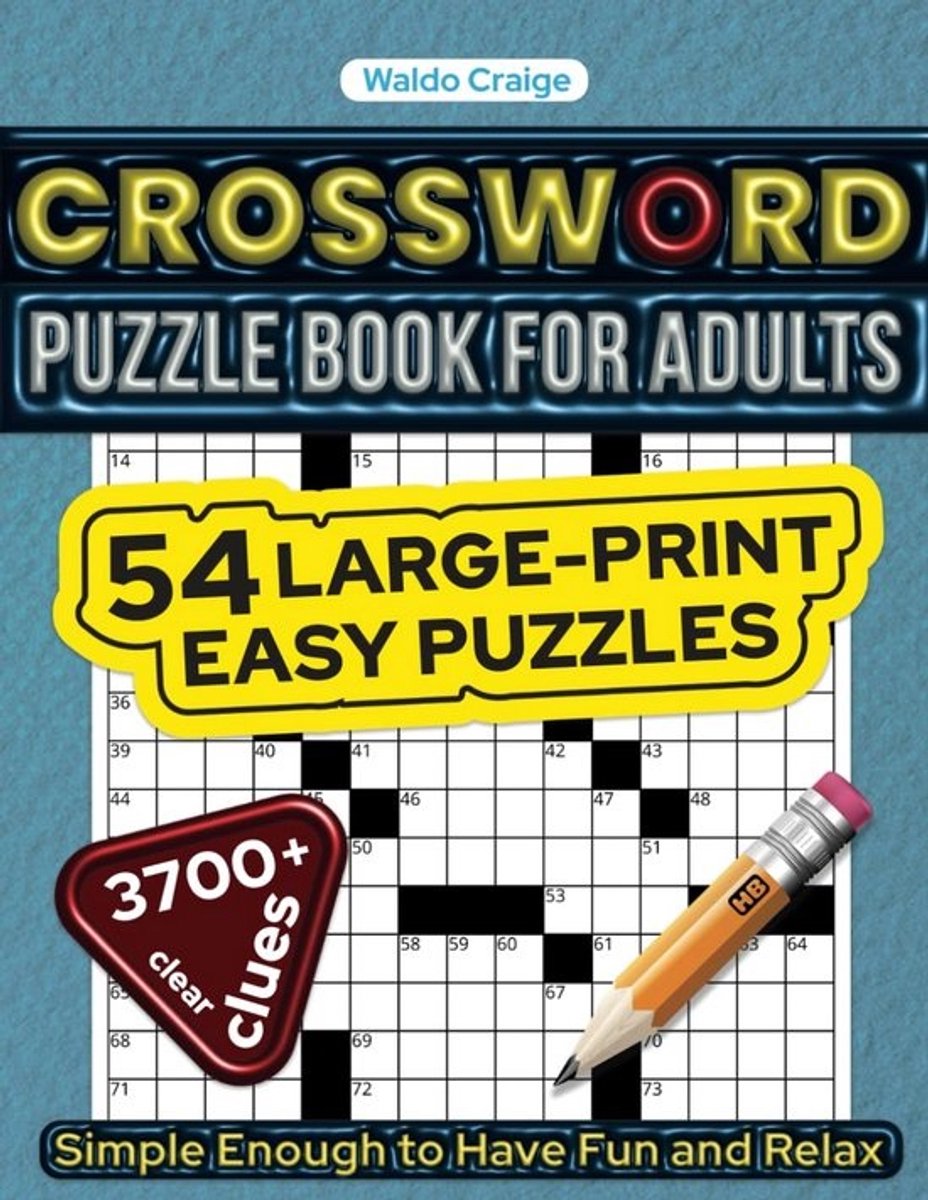 Kruiswoordpuzzels voor Volwassenen: Extra Groot Lettertype, Eenvoudige Spelletjes voor Geheugen en Ontspanning