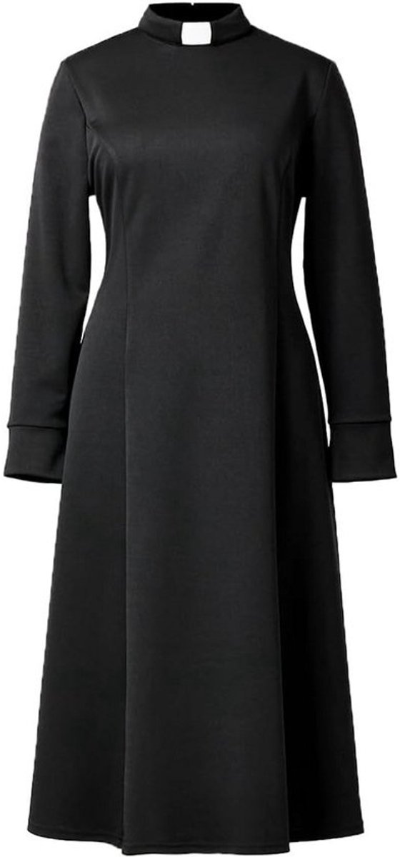 Elegante Kerkjurk Dames met Luskraag - Korte Mouwen Geestelijkheidskleding