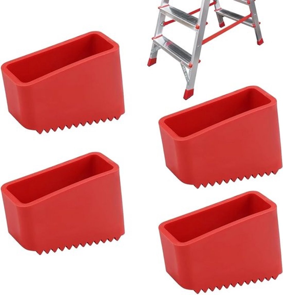 4 Stuks Universele Antislip Rubberen Laddervoeten - Vervangende Ladderpoten voor Stabiliteit