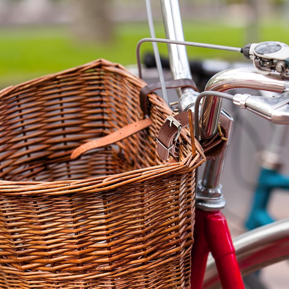 Fietsmandriemen - Lichtbruin - 20 x 2 x 1 cm - Verstelbare Leren Stuurriemen voor Kinderfietsen en Scooters