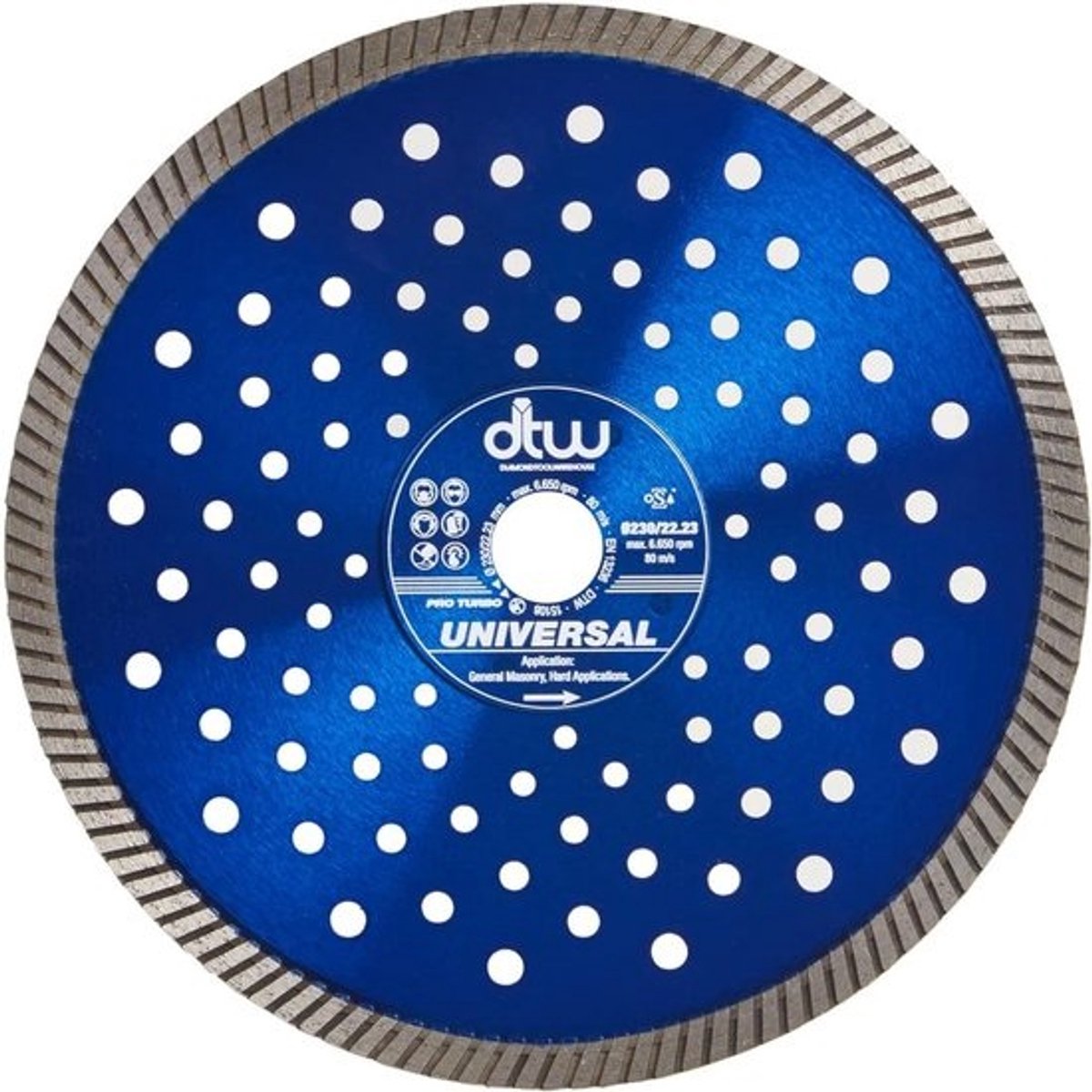 Universele Diamant Doorslijpschijf 230mm/9" Turbo – Snel Snijden Beton, Graniet en Tegels