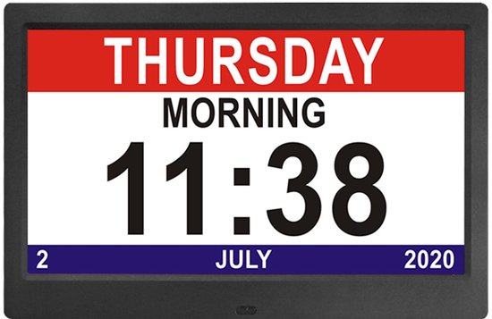 Digitale kalenderklok toont donderdag 2 juli 2020, 11:38 uur.