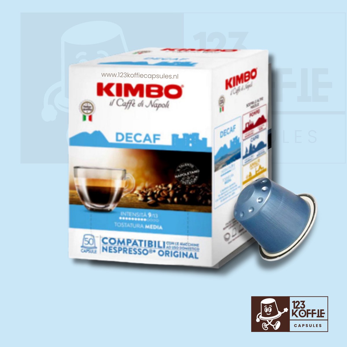 Kimbo Decaf capsules Nespresso® 50 st. – cafeïnevrije espresso