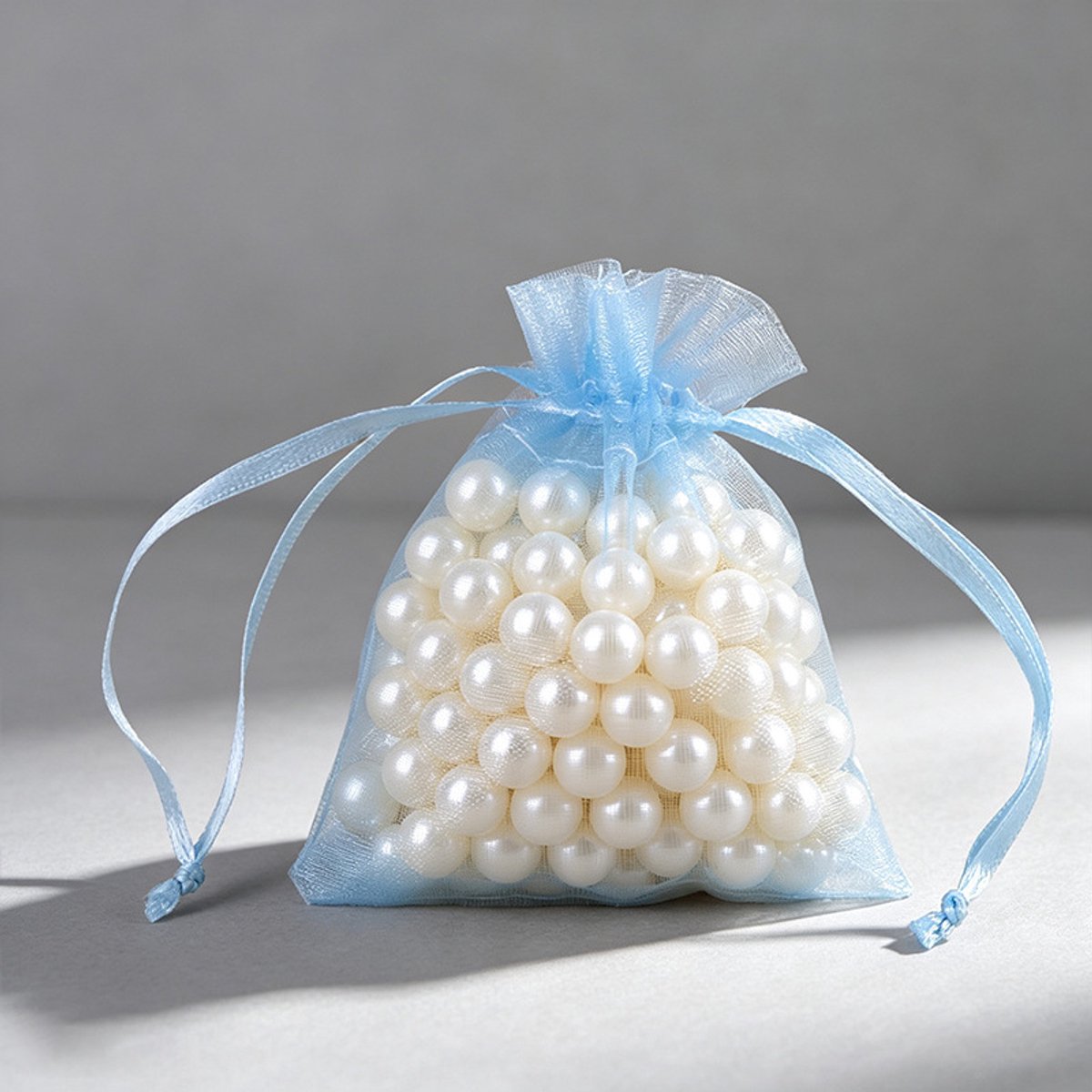 Verpakking van 50 geschenkzakjes, geschikt voor bruiloften, netverpakkingen voor sieraden.-lichtblauw-17*23cm
