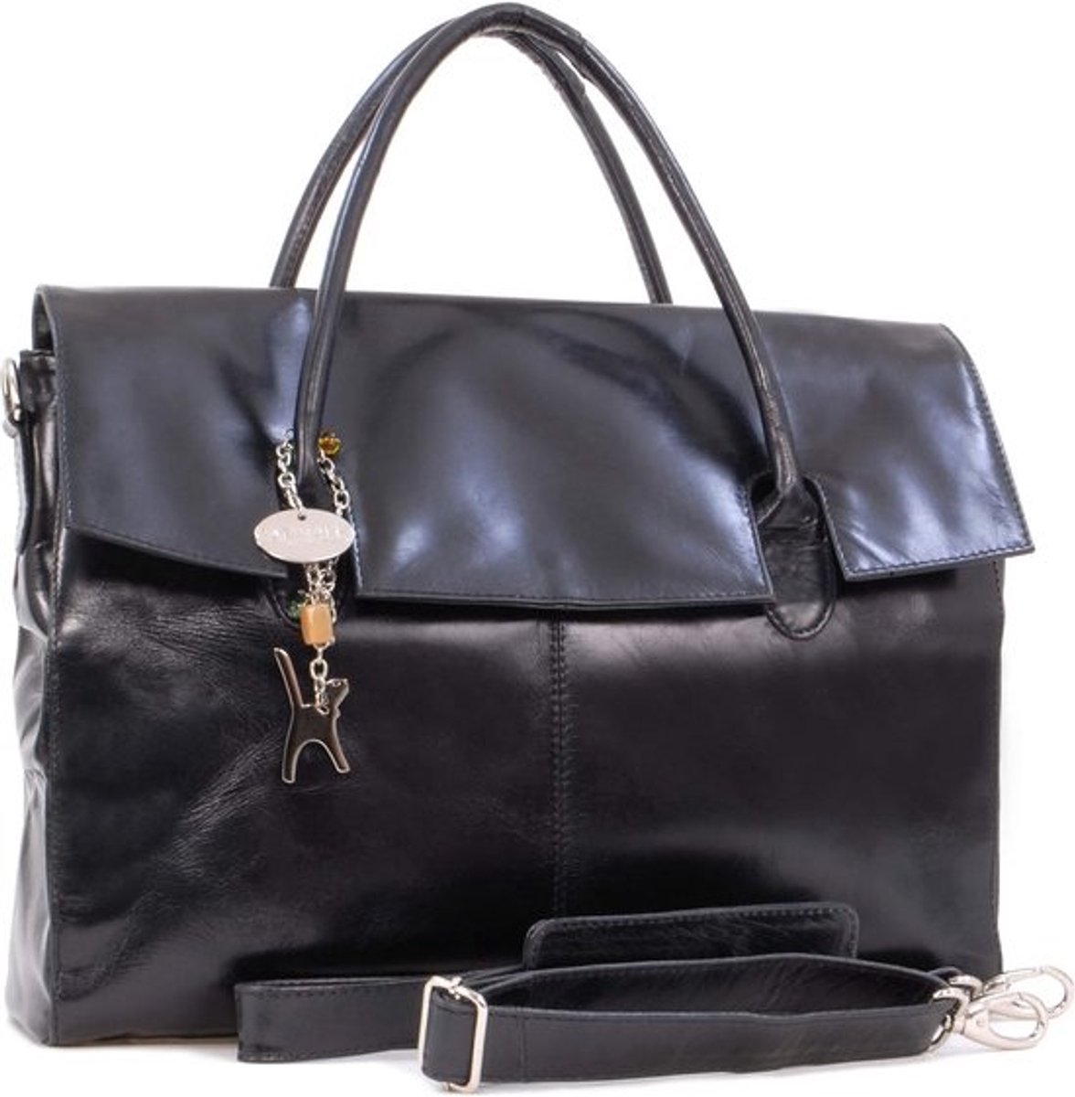 Extra Grote Leren Aktetas Schoudertas Crossbody Tas met Laptopvak voor Werk