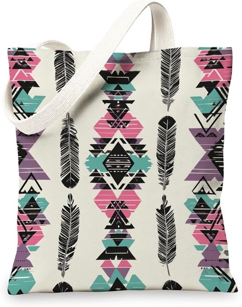 Canvas Draagtas - Boodschappentas Katoen - Boodschappen Doen - Lichtgewicht Ontwerp - Niet gespecificeerd - Tribal