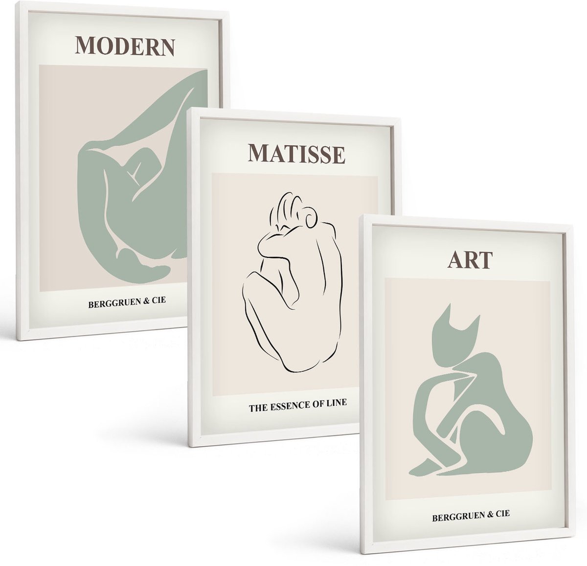 Wallfluent 3-Delige Schilderij Set - Abstracte Figuren In Pasteltinten Van Henri Matisse - 40 x 60 - Decoratieve Schilderijen - Woonkamer - Interieur - Stijlvolle Muurdecoratie