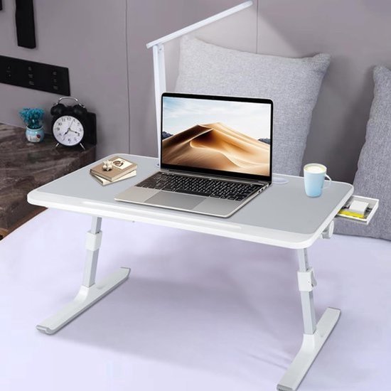 Verstelbare Bedtafel Laptoptafel - In Hoogte en Hoek Kantelbaar - Opvouwbaar Bureau voor Bank, Vloer of Kantoor - 60x40 cm — afbeelding 3