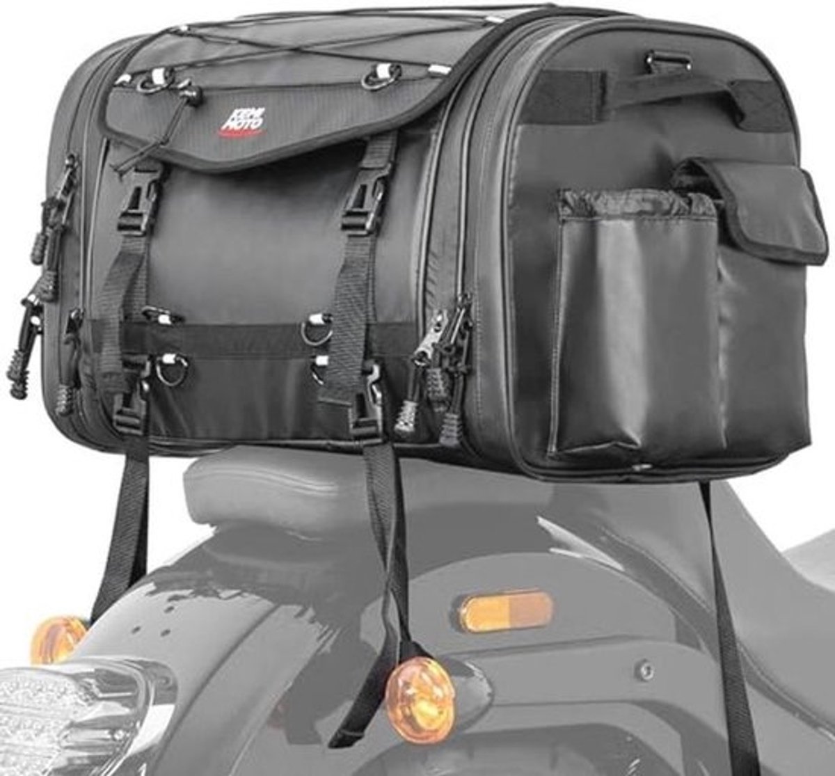 Waterdichte Motortas 45-65 Liter - Grote Capaciteit, Uitbreidbare Zadeltas met Regenhoes - Eenvoudige Montage