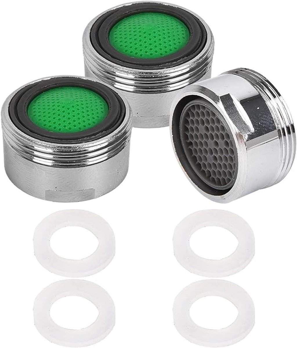 Set van 3 Kraanbeluchters 20mm - Koperen Waterbesparende Beluchter met Filter voor Keuken en Badkamer