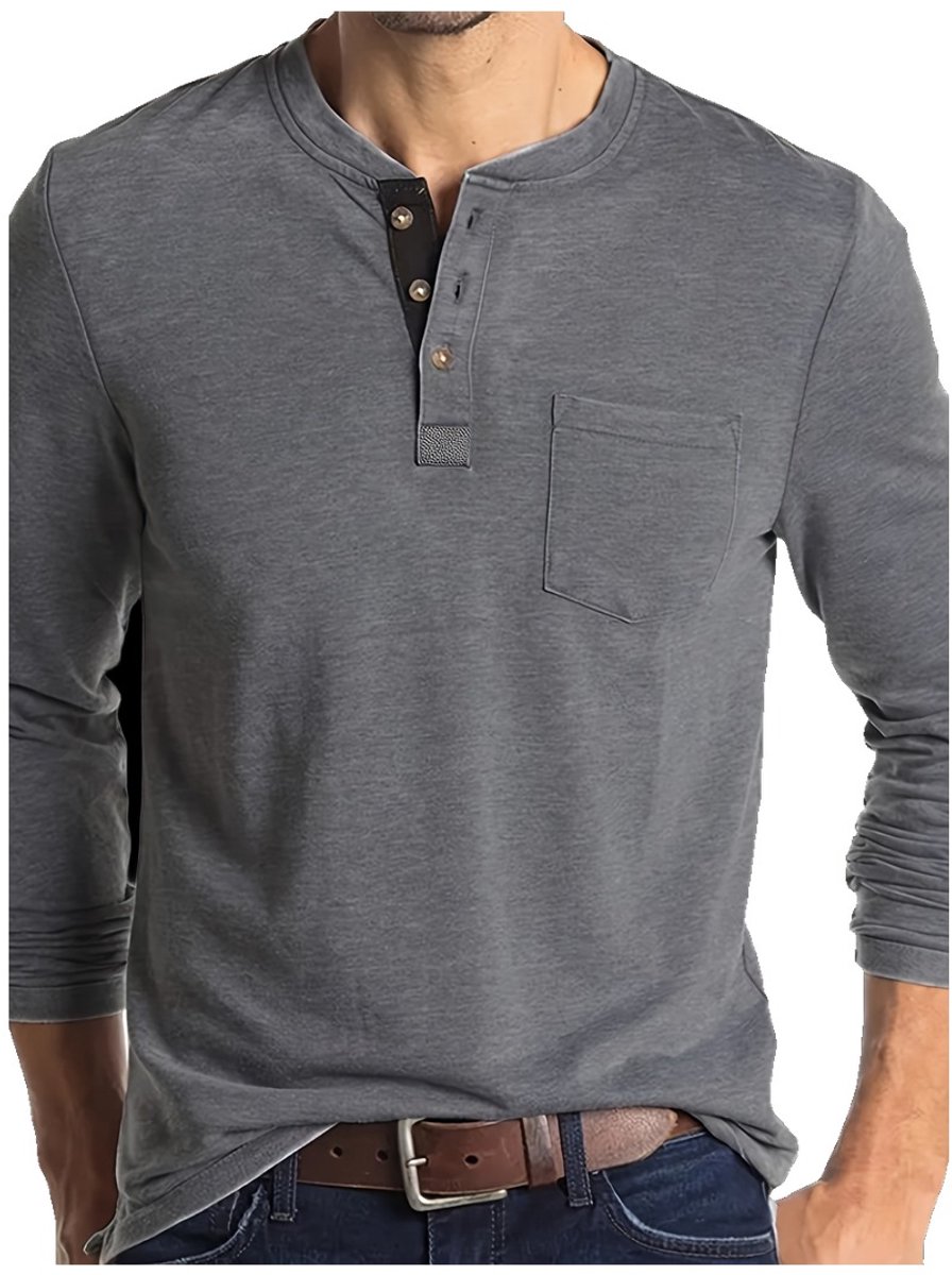 Currero Longsleeve Heren Oversized Lange Mouwen Shirt Roundneck Mannen Kleding T-Shirt Donkergrijs XXXL
