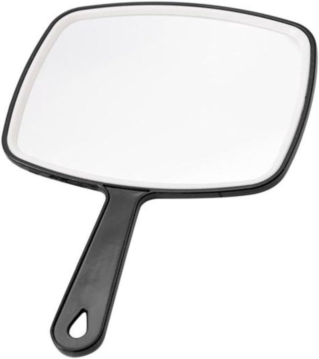 Grote Kappers Spiegel - Handspiegel Vanity - Make-up Aanbrengen - Met Handvat - 26.4x18.8cm - Zwart