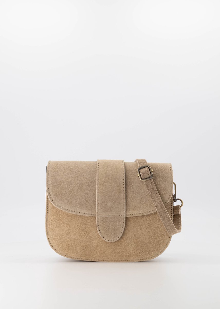 Teatro - Maan - Crossbodytasje - Schoudertasje - Suede - Leer - Zand