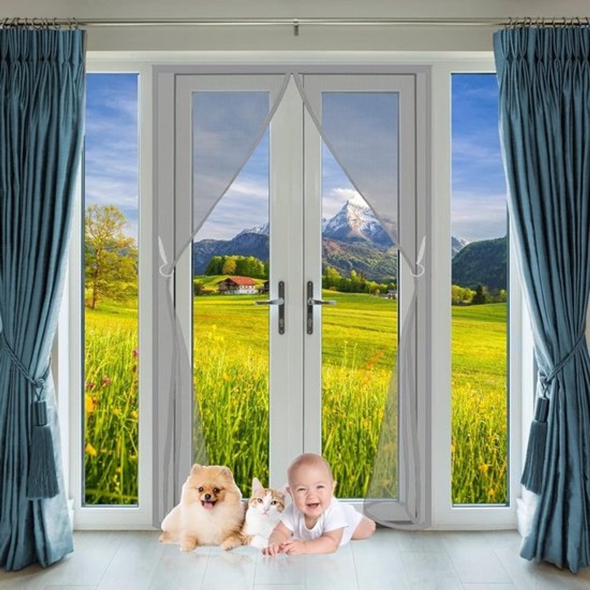 Magnetisch Deurscherm 100 x 195 cm – Insectenbescherming Deur, Ideaal voor Frisse Lucht en Bezige Huizen
