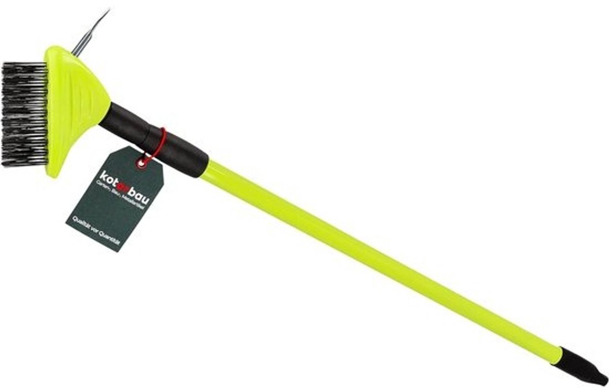 Voegenborstel Telescoopsteel - Onkruidborstel Staal - Terrassen Reinigen - Verstelbare Steel - 80-140 cm - Groen Zwart