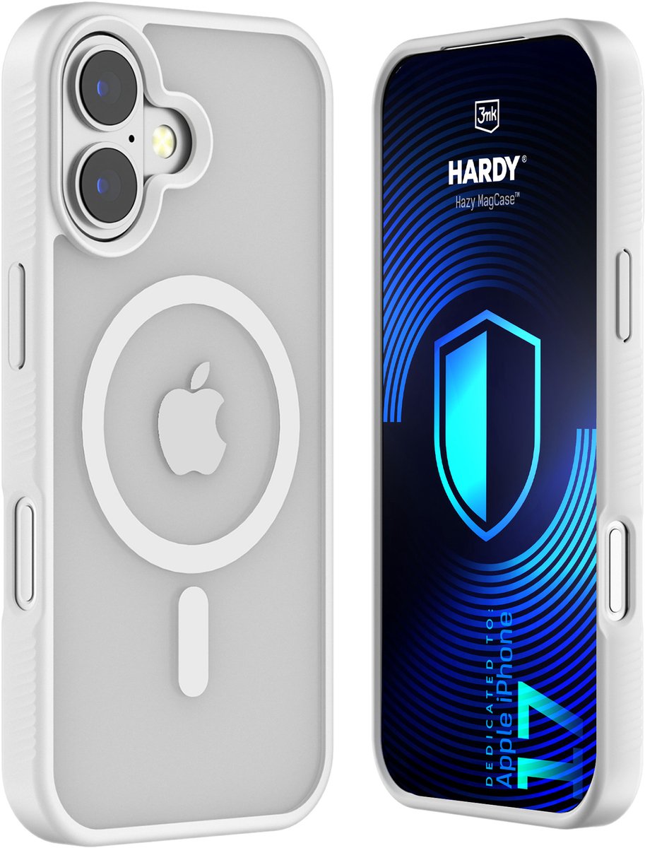 H Hardy Hazy MagCase - Geschikt voor Apple iPhone 17 - Wit - MagSafe Compatibel - Shockproof - Mat