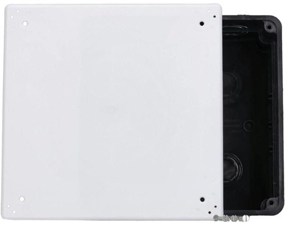 Verbindingskast - Inbouwkast Aansluitkast - Elektra Installeren - Voorgevormde Uitbreekopeningen - 150x150x48mm - Zwart Wit