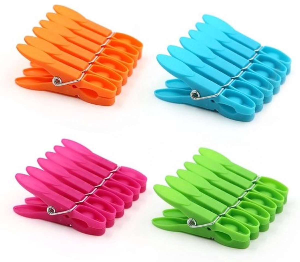 Wasknijpers Set - Kleding Speldjes - Kleding Drogen - Zware Veer - 24 Stuks - Kleurrijk