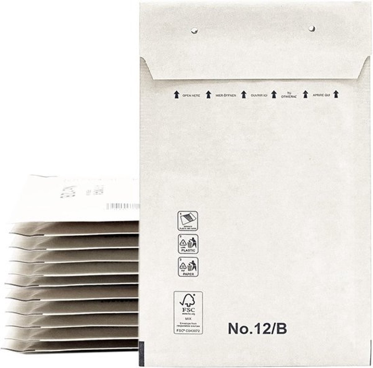 Gevoerde verzendzakken met plakstrip - 100 stuks 100 x 165 mm