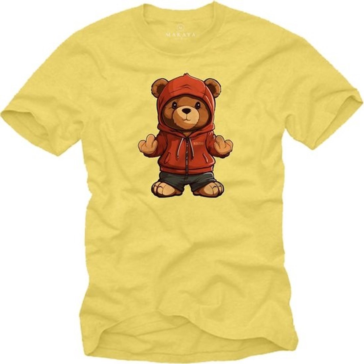 Heren T-Shirt met Brute Teddybeer Print - Katoen Kwaliteit Shirt voor Jongens & Tieners