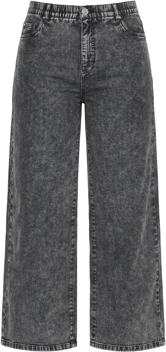 Studio Untold - Dames - Jeans wide legs snow wash 5-pocket - Grijs denim - Maat 58