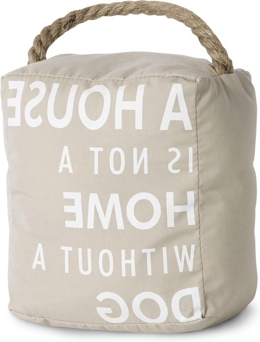 Deurstopper Hond - Tochtstopper Huisdier - Huis Decoratie - Met Tekst Ontwerp - 127 cm - Bruin