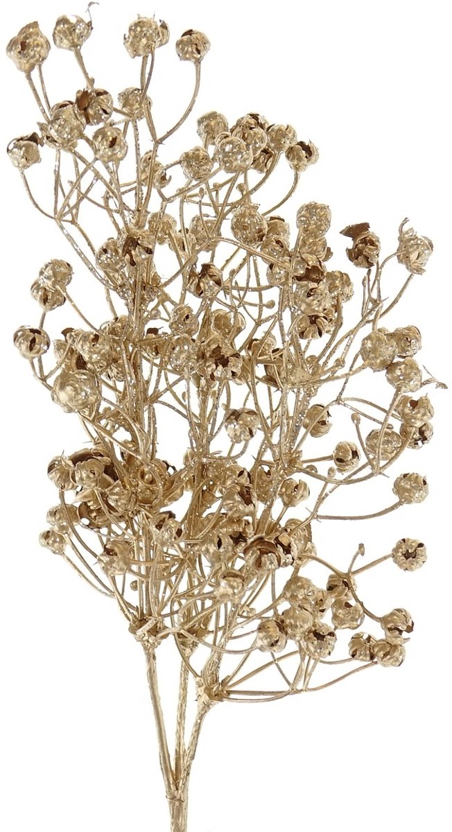 DPI Kerstdeco Gipskruid Goudkleurig 44 cm - Kunstplanten