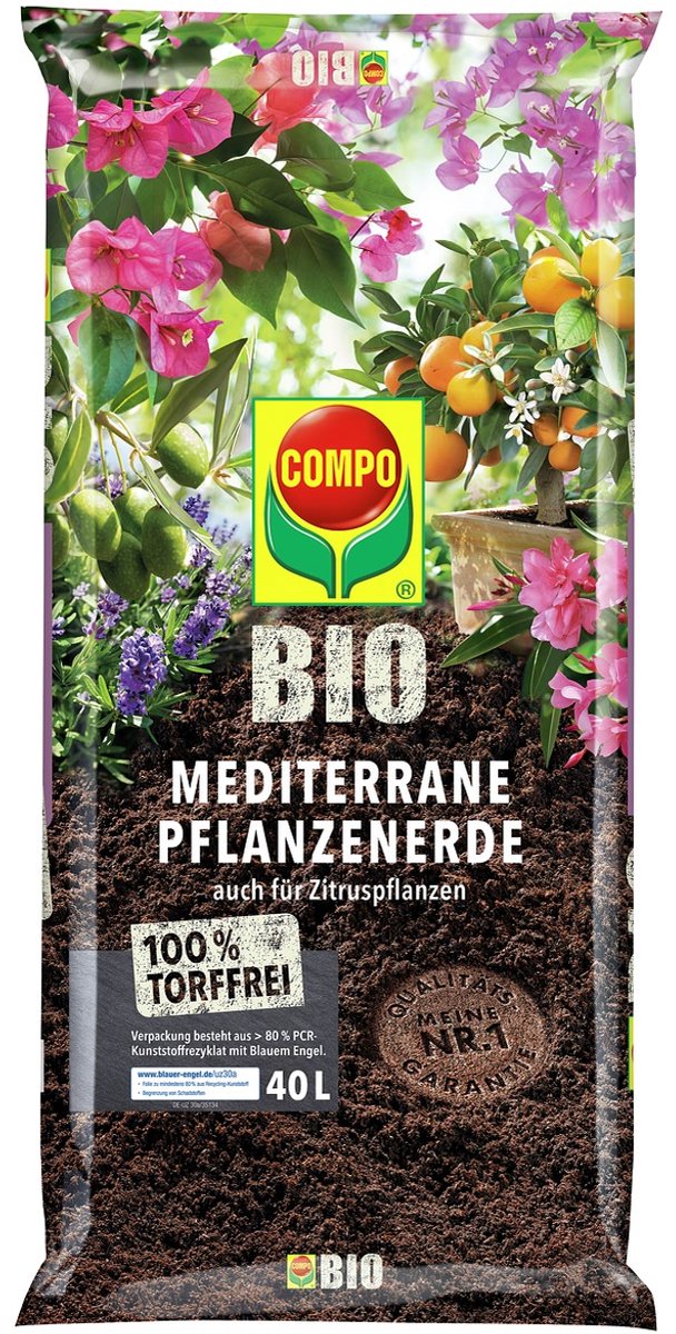 COMPO BIO mediterrane plantaarde turfvrij - 40 liter