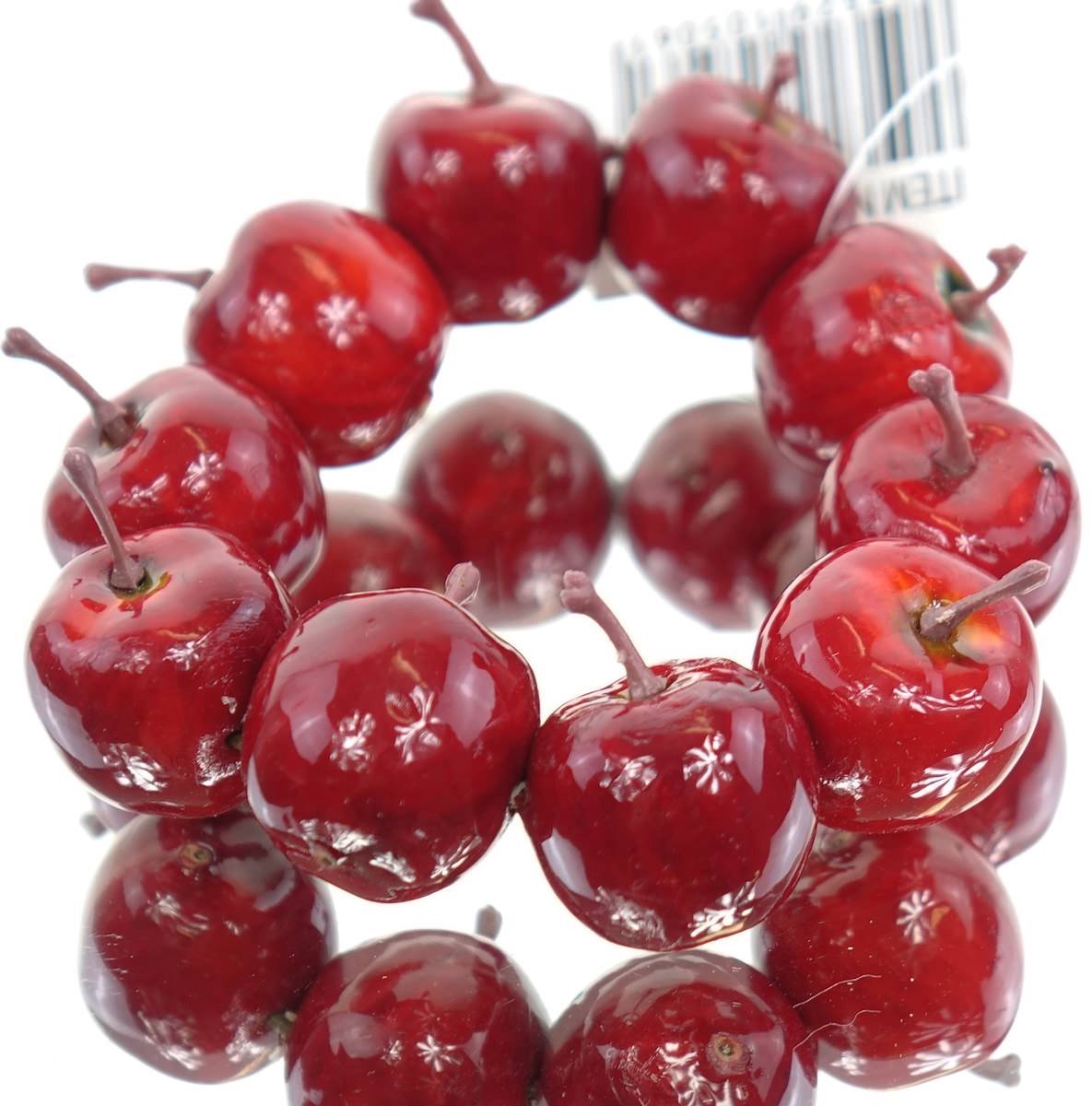 Gasper Kerstdecoratie Mini-appelkrans Rood Ø 9,5 cm - Kunstplanten