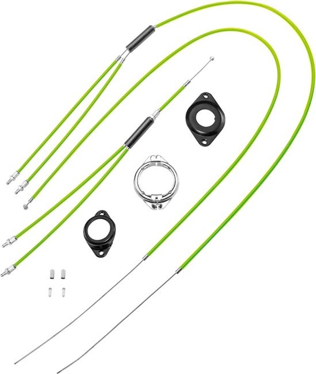 BMX Fiets Remkabel Set - Gyro Rotor Kabel - Stunt Fietsen - Compleet Voor En Achter - Roestvrij Staal - Groen