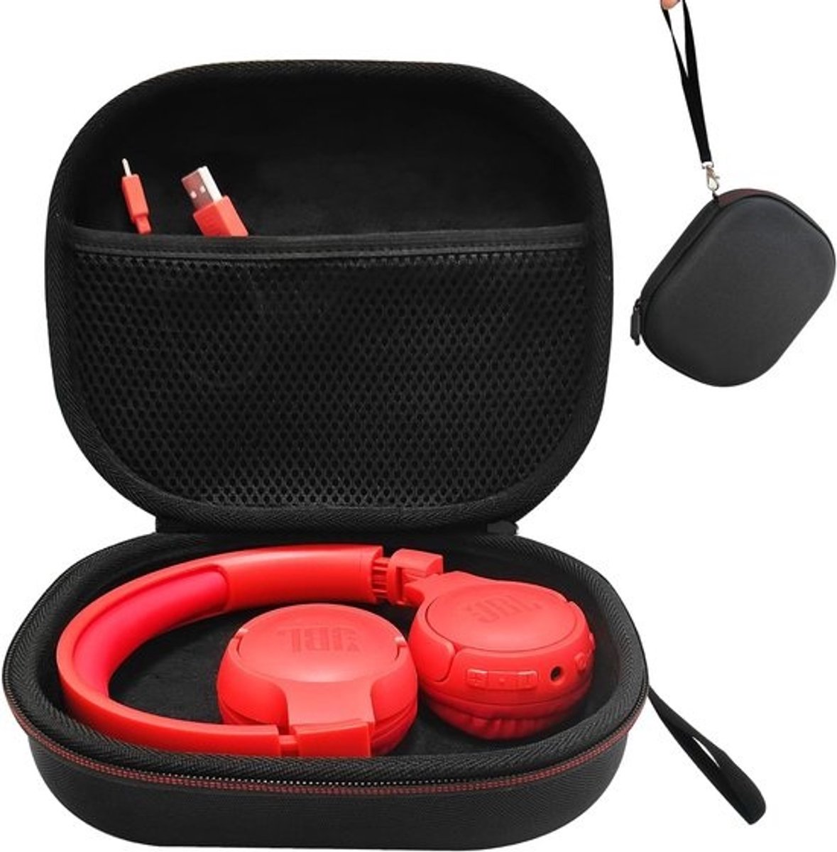 Harde EVA-hoes voor JBL Tune 510BT/520BT/500 en JBL Tune 760NC/500BT/600BTNC draadloze opvouwbare on-ear Bluetooth-hoofdtelefoon (zwart)