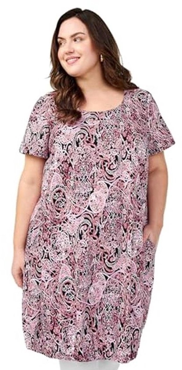 Dames Plus Size Jurk Korte Mouwen Met Print