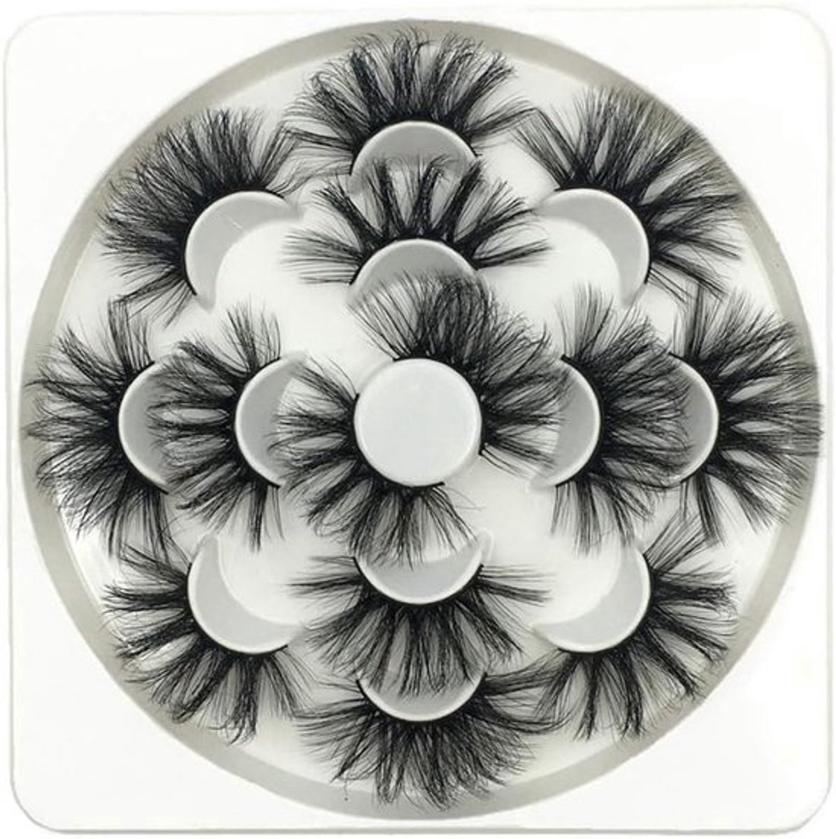 7 Paar Dramatische 8D Nepbont Wimpers 25 mm Handgemaakte Volumineuze Wimperstrips